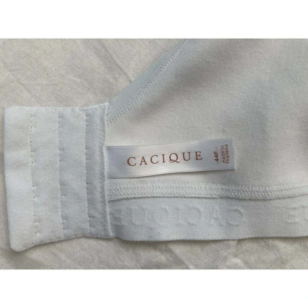Cacique Wireless Bra Size 44F Comfort Lightly Lined White Full Coverage Soft Cup